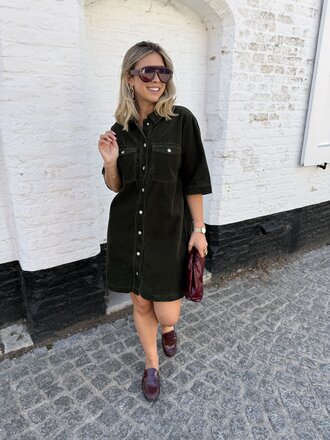 Shiraz dress forest green