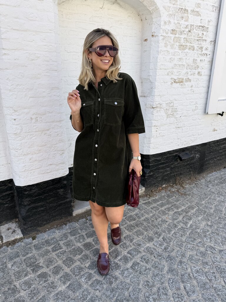 Shiraz dress forest green