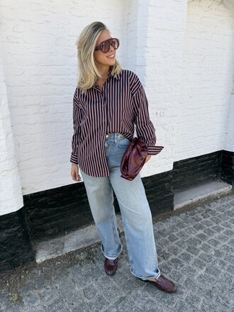Serena blouse burgundy/blue