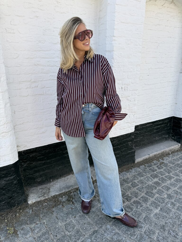 Serena blouse burgundy/blue