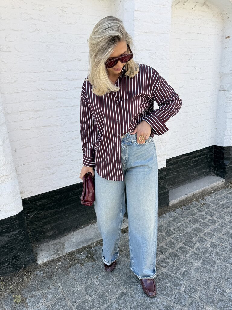 Serena blouse burgundy/blue