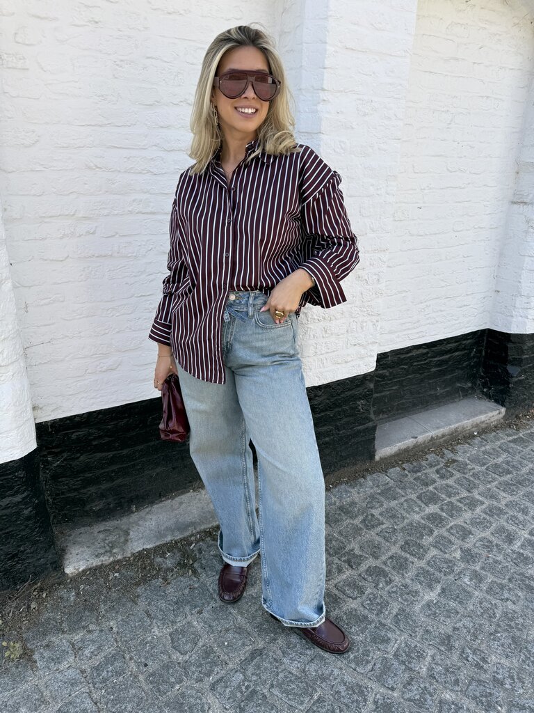 Serena blouse burgundy/blue