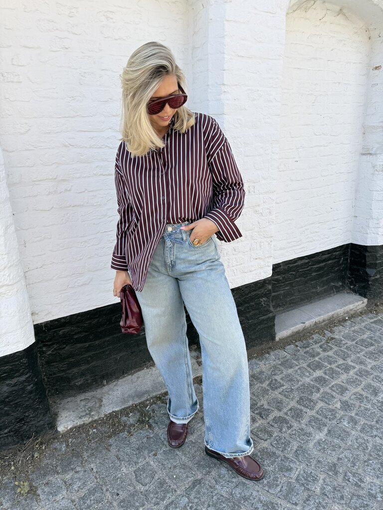 Serena blouse burgundy/blue