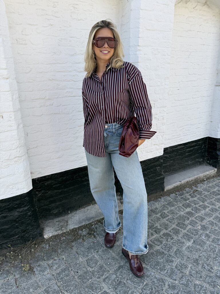 Serena blouse burgundy/blue
