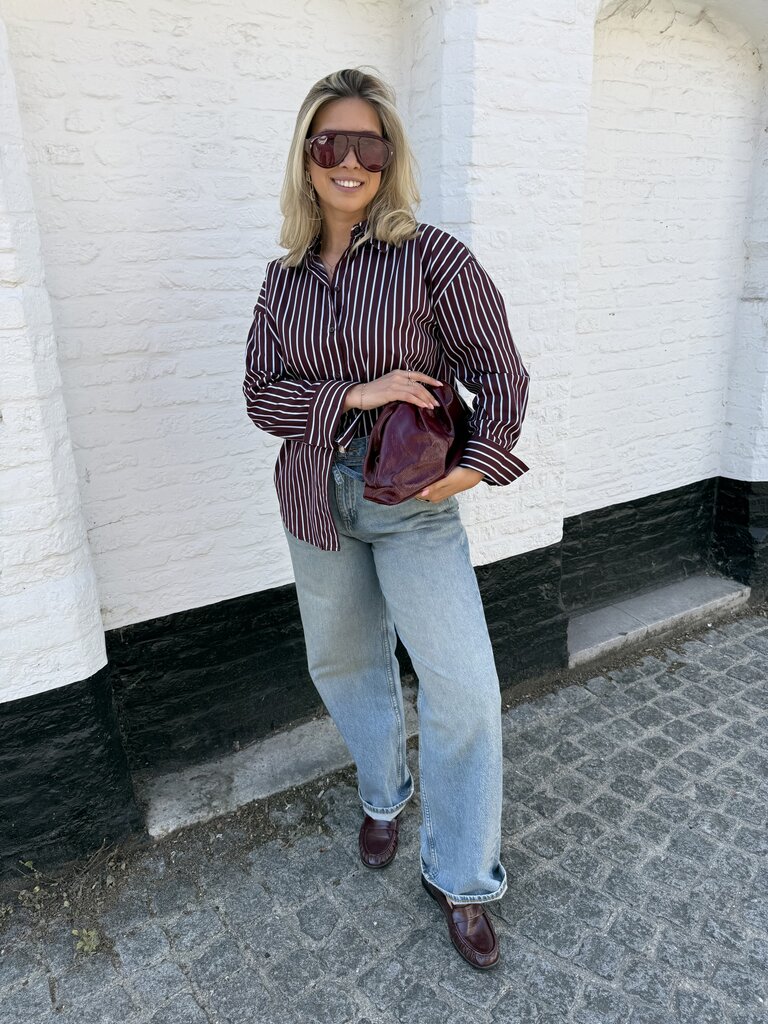 Serena blouse burgundy/blue