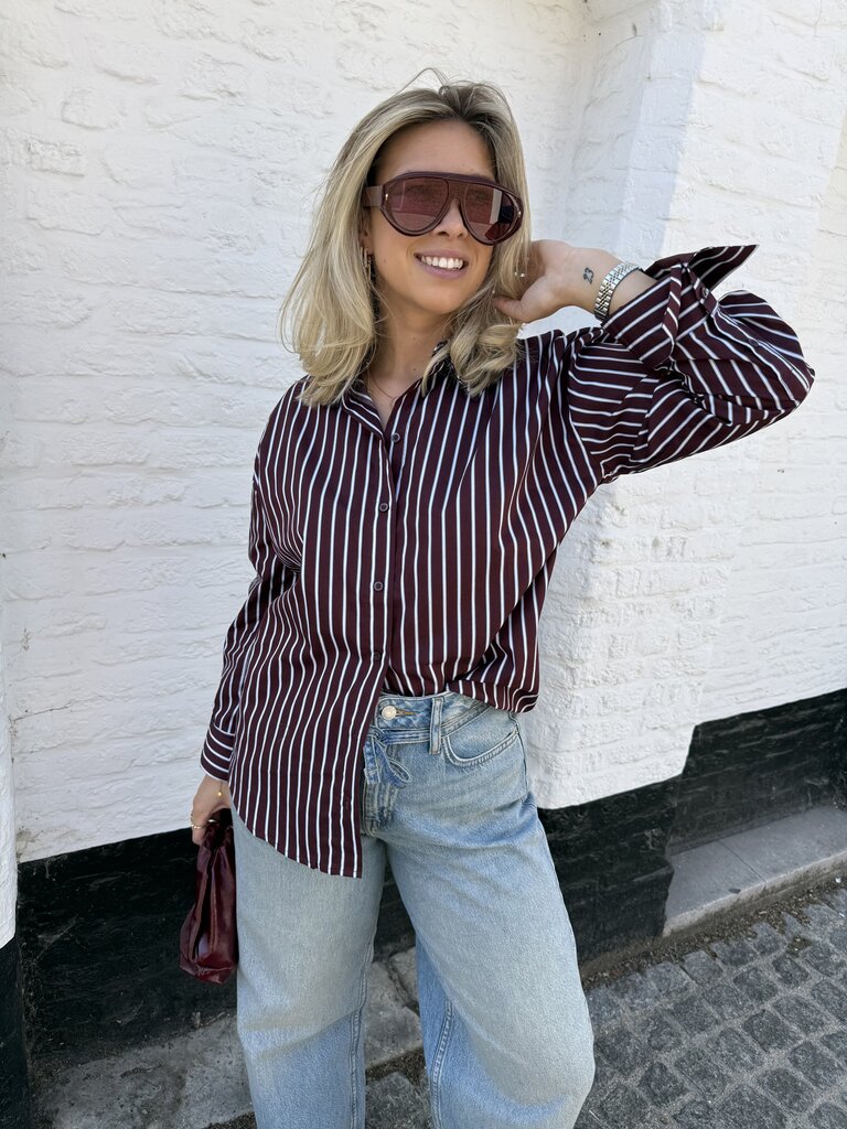 Serena blouse burgundy/blue