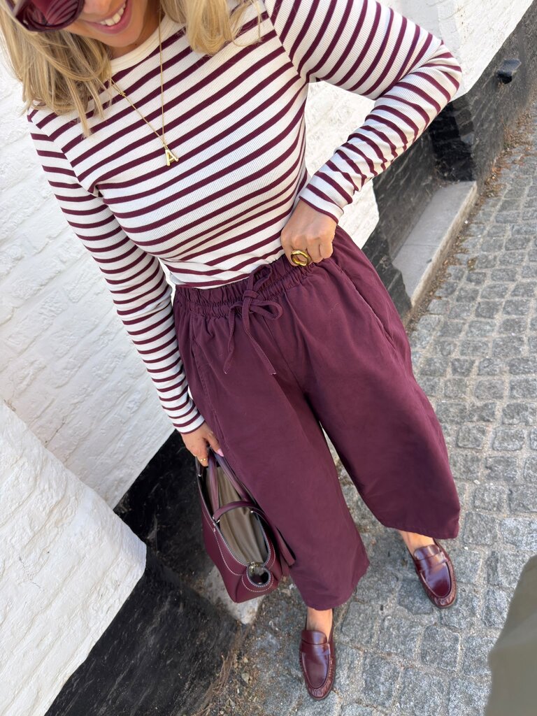 Lucky striped top burgundy