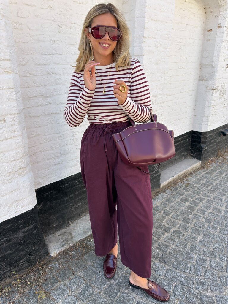Lucky striped top burgundy