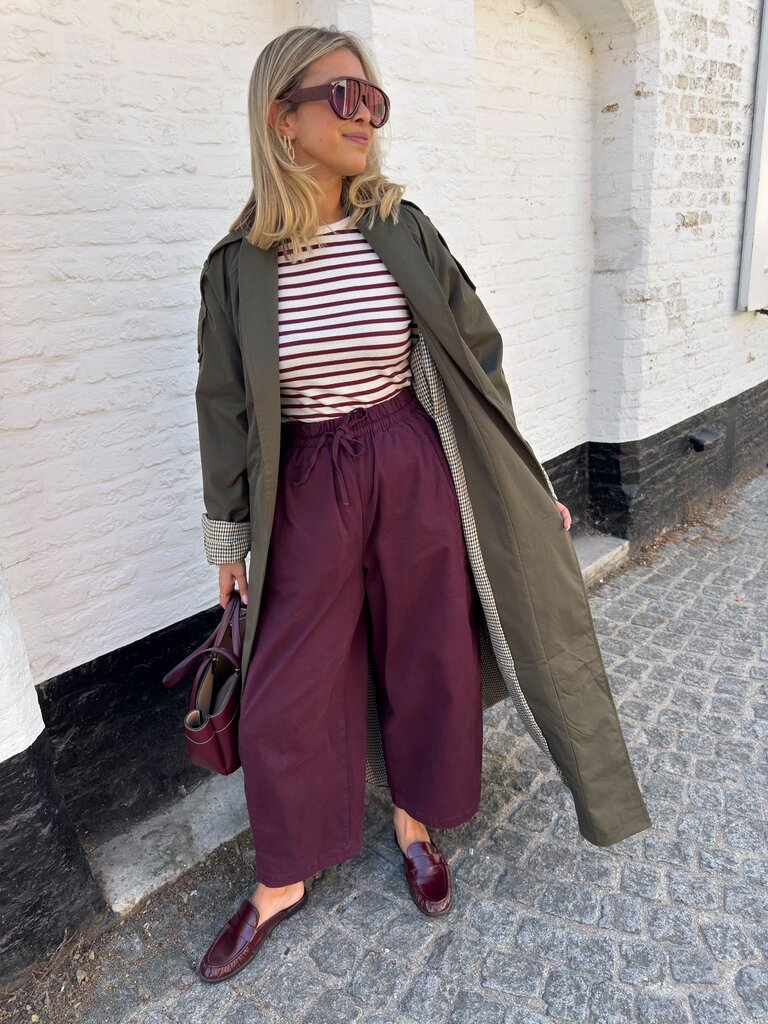 Lucky striped top burgundy
