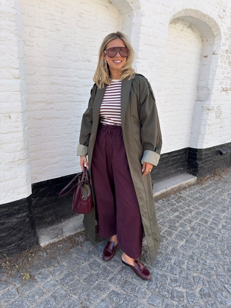 Lucky striped top burgundy