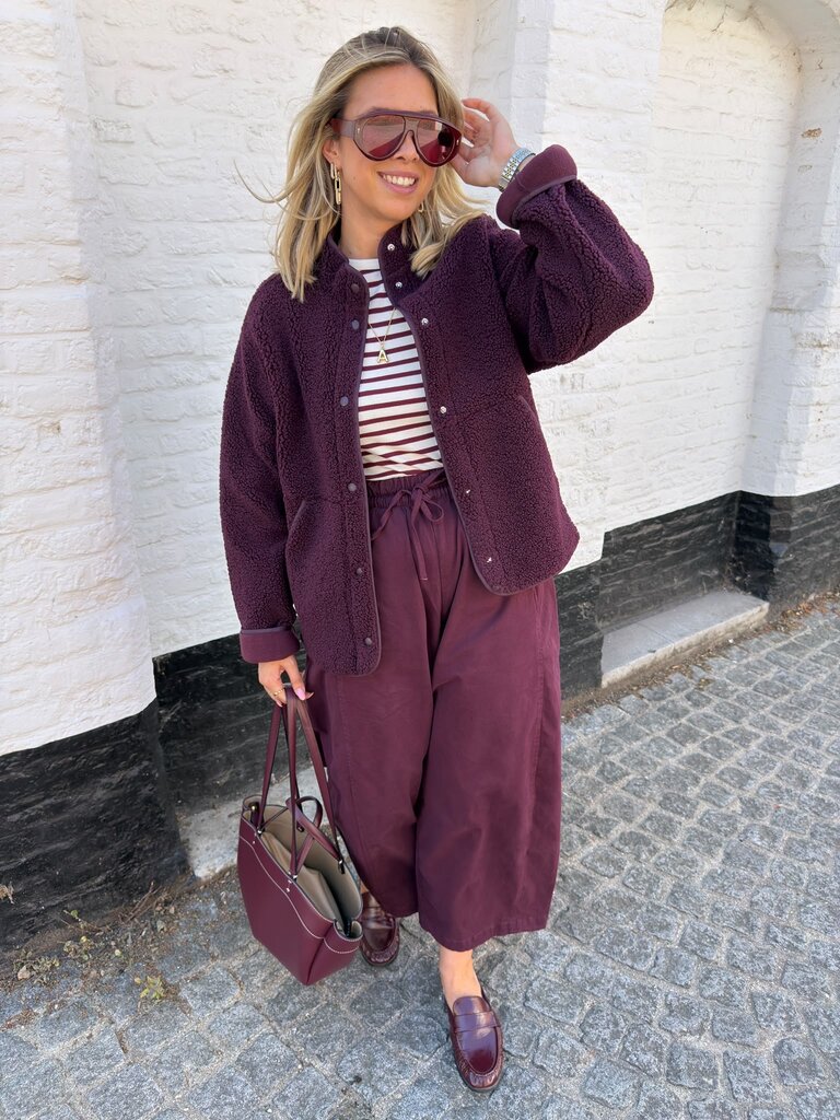 Lucky striped top burgundy