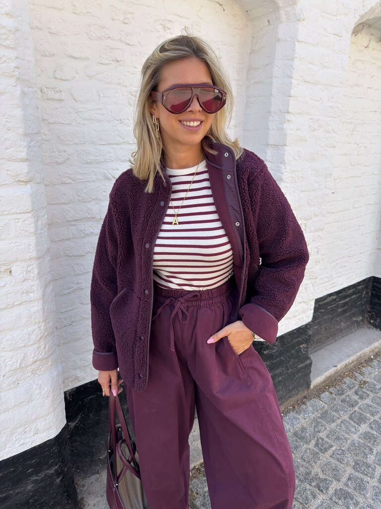 Lucky striped top burgundy