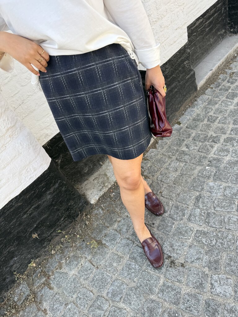Filukka check skirt blue