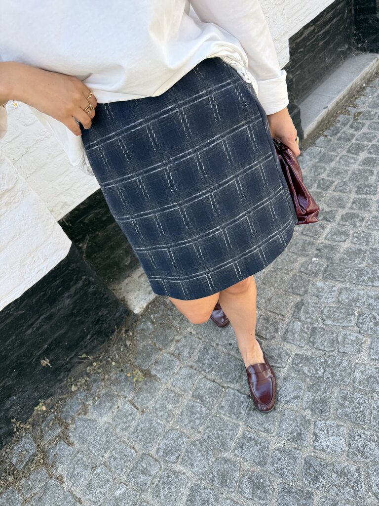 Filukka check skirt blue