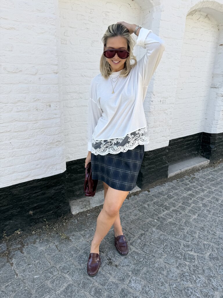 Filukka check skirt blue
