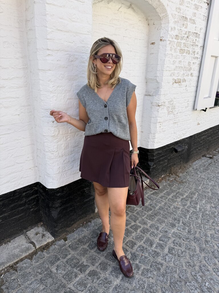 Super S/L v-neck shirt grey