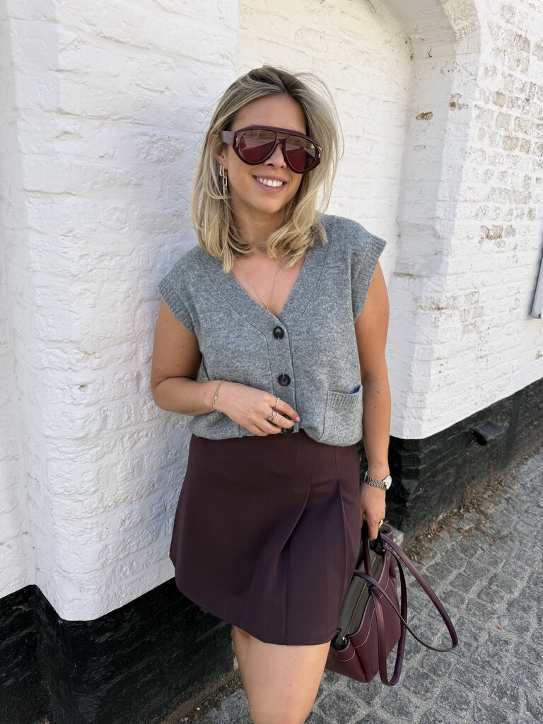 Super S/L v-neck shirt grey