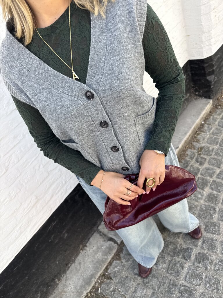 Super S/L v-neck shirt grey