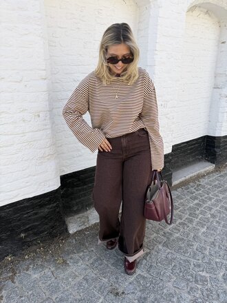 Vera wide jeans brown