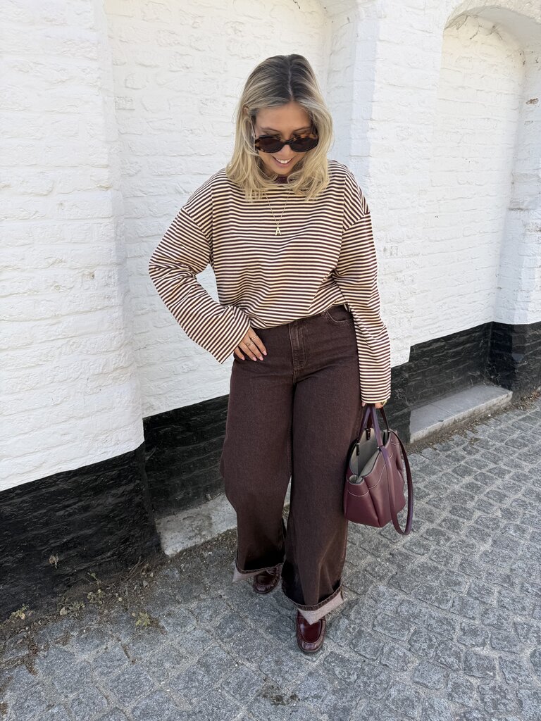 Vera wide jeans brown