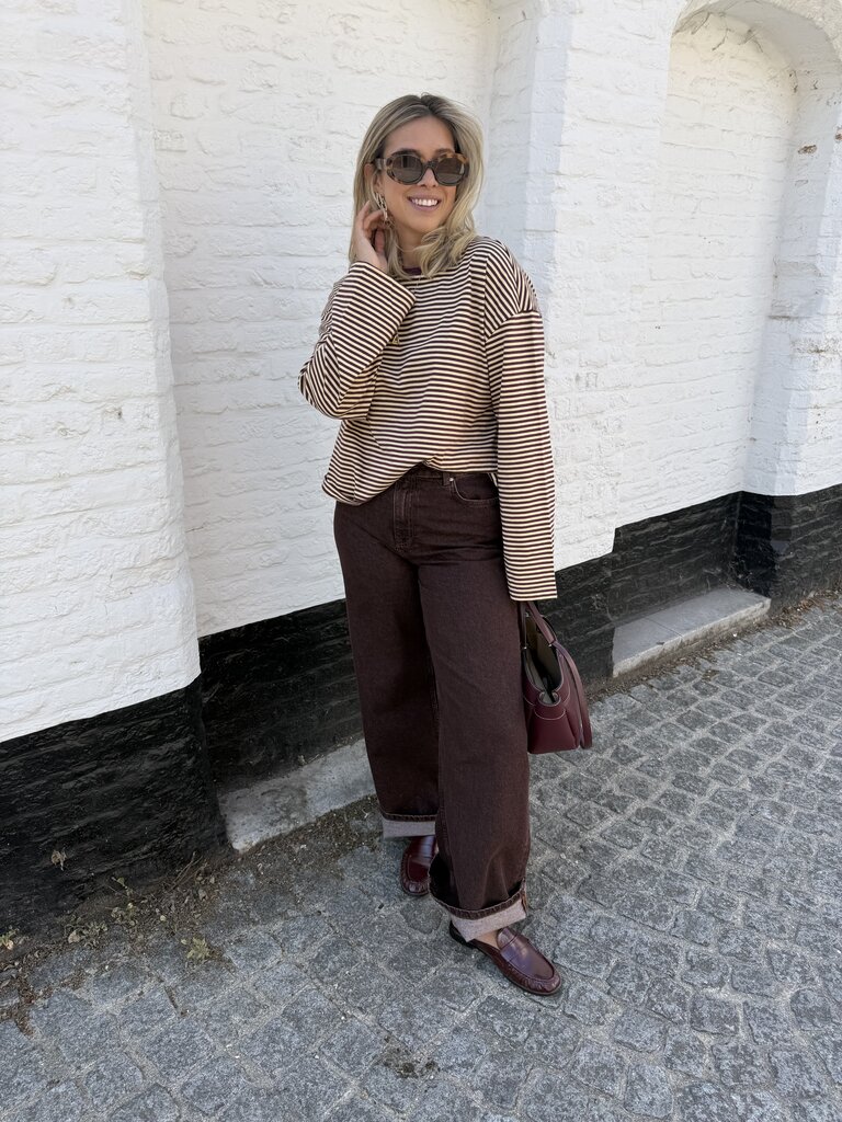Vera wide jeans brown