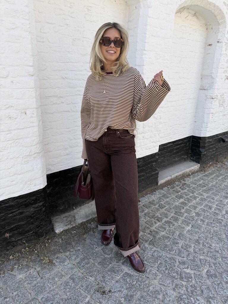 Vera wide jeans brown