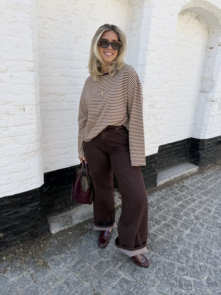 Vera wide jeans brown