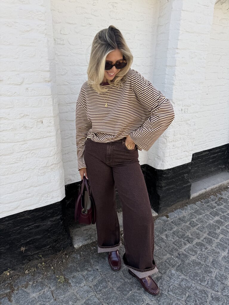 Vera wide jeans brown