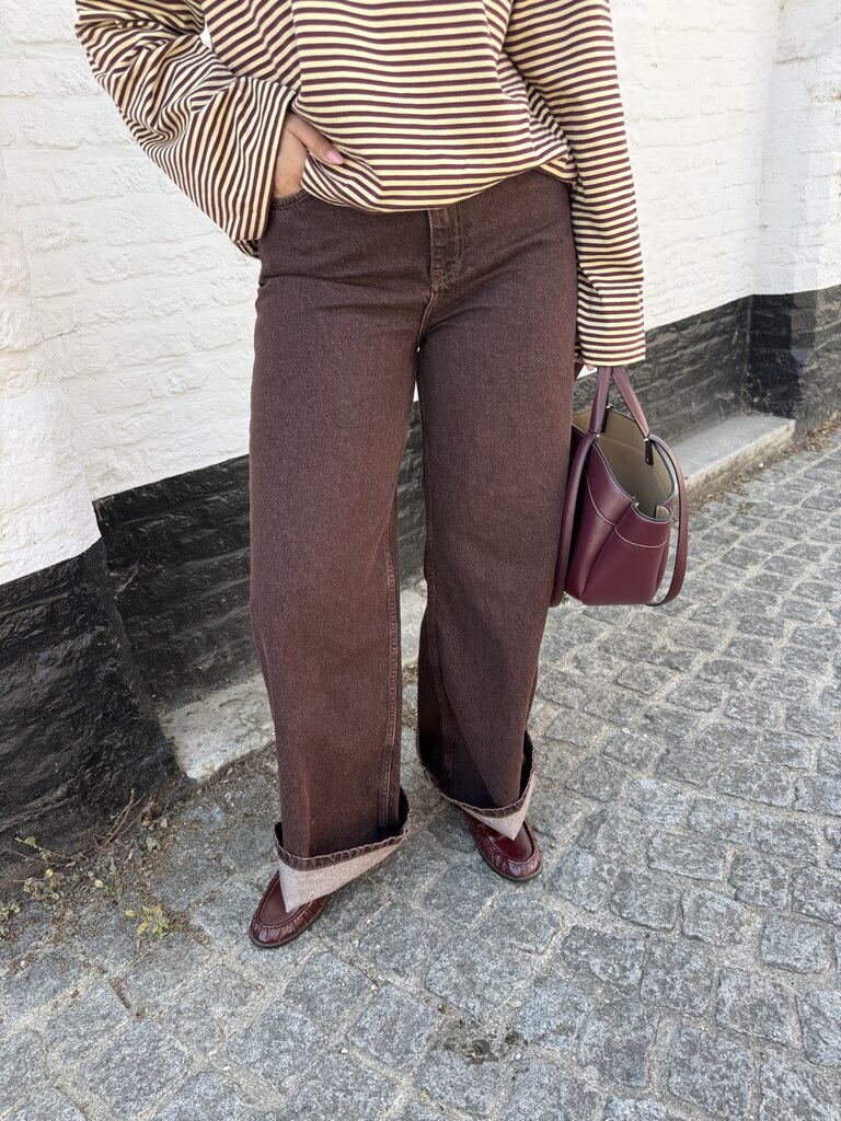 Vera wide jeans brown