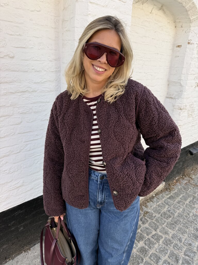 Teddy jacket bordeaux