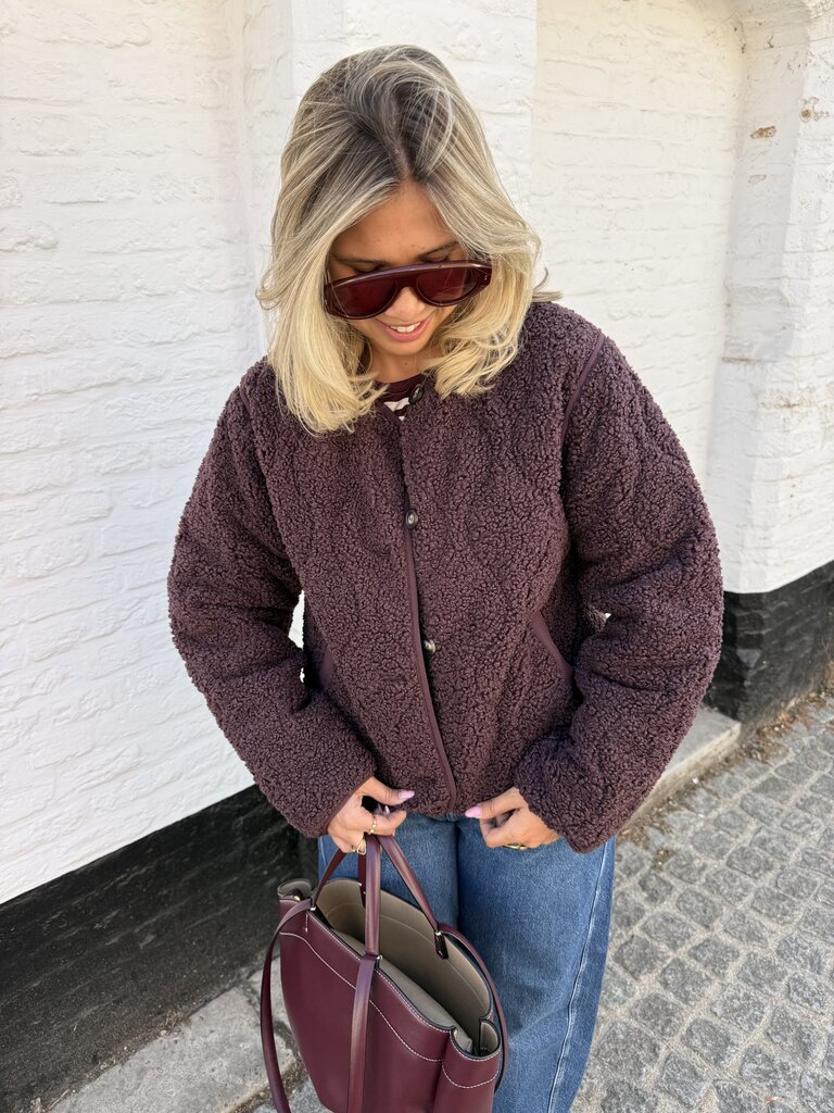 Teddy jacket bordeaux