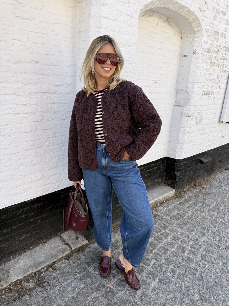 Teddy jacket bordeaux