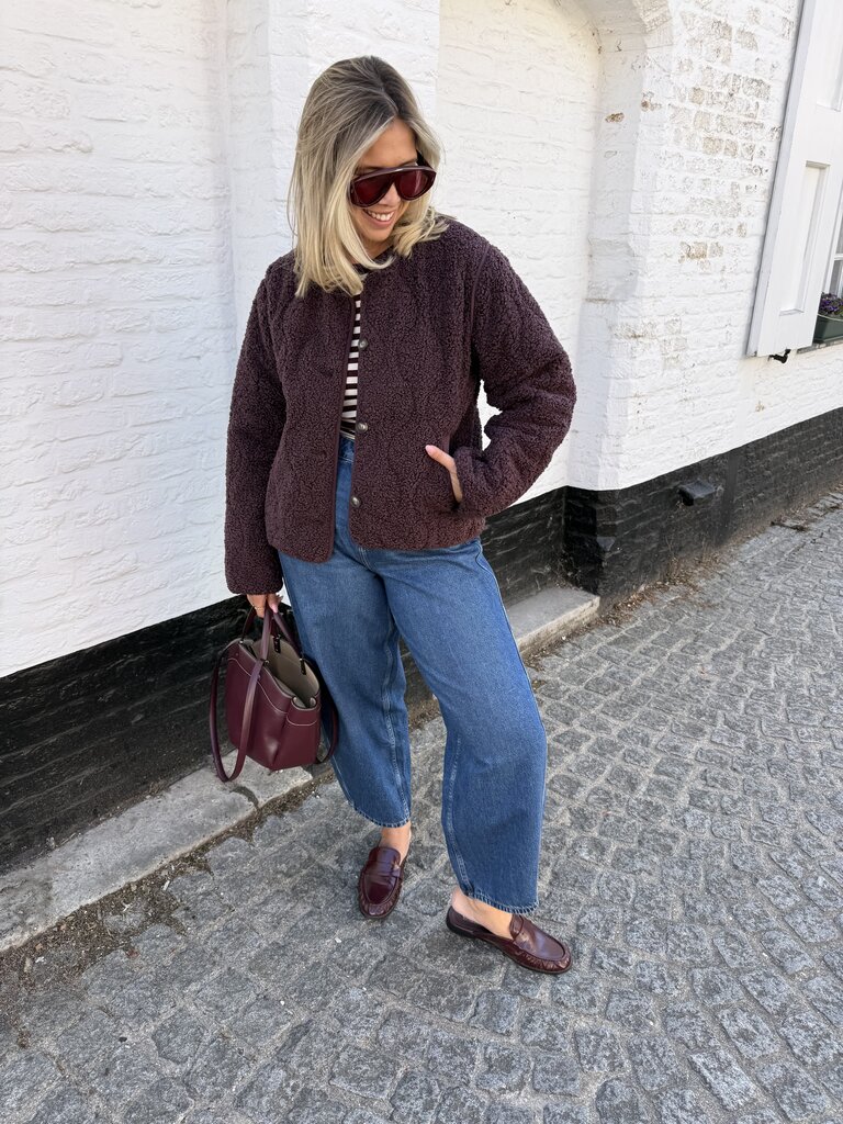 Teddy jacket bordeaux