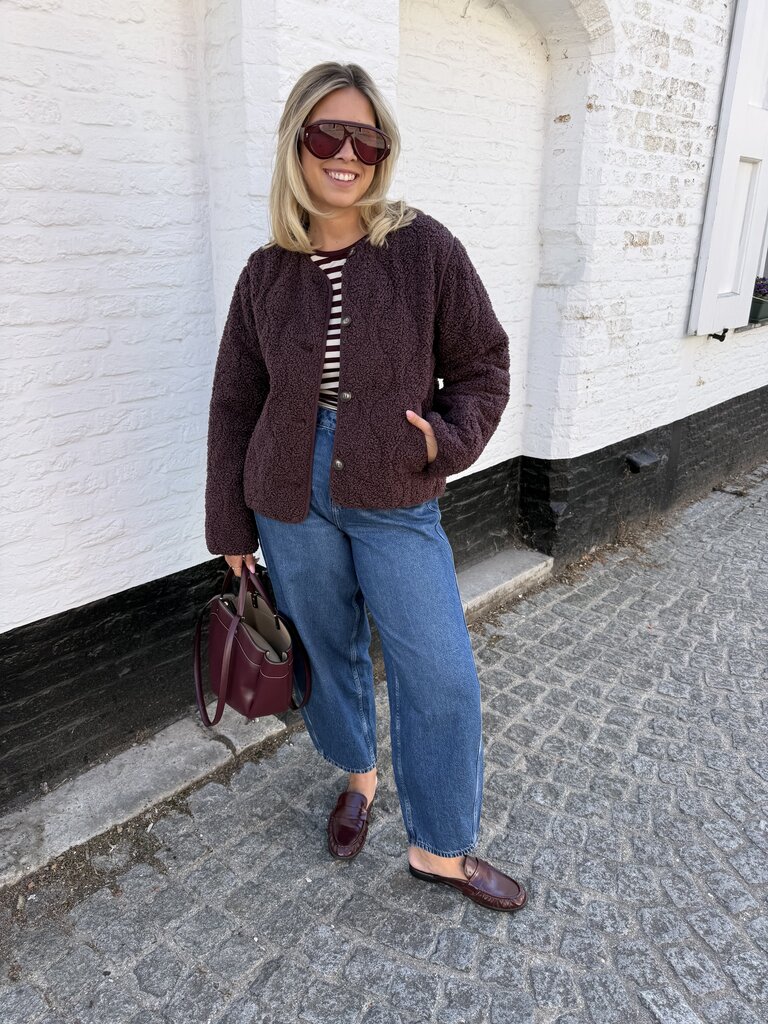 Teddy jacket bordeaux