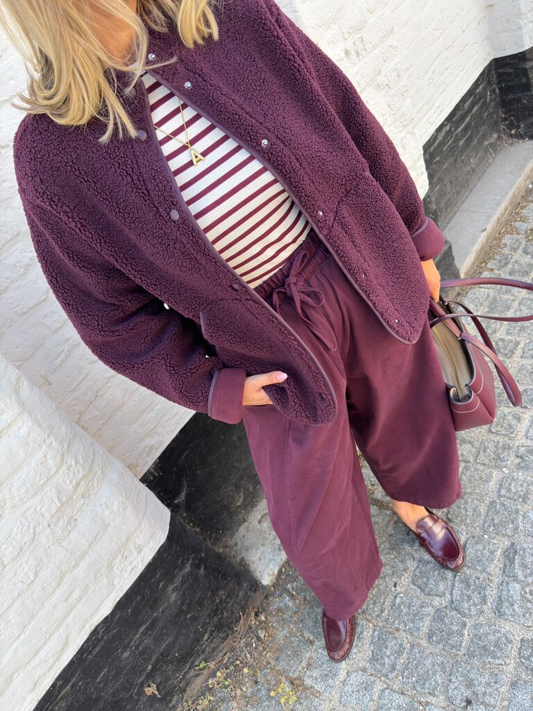 Vera teddy jacket burgundy