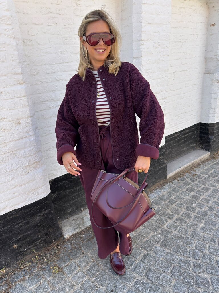 Vera teddy jacket burgundy