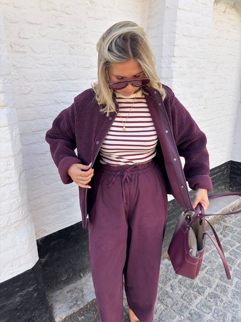 Vera teddy jacket burgundy