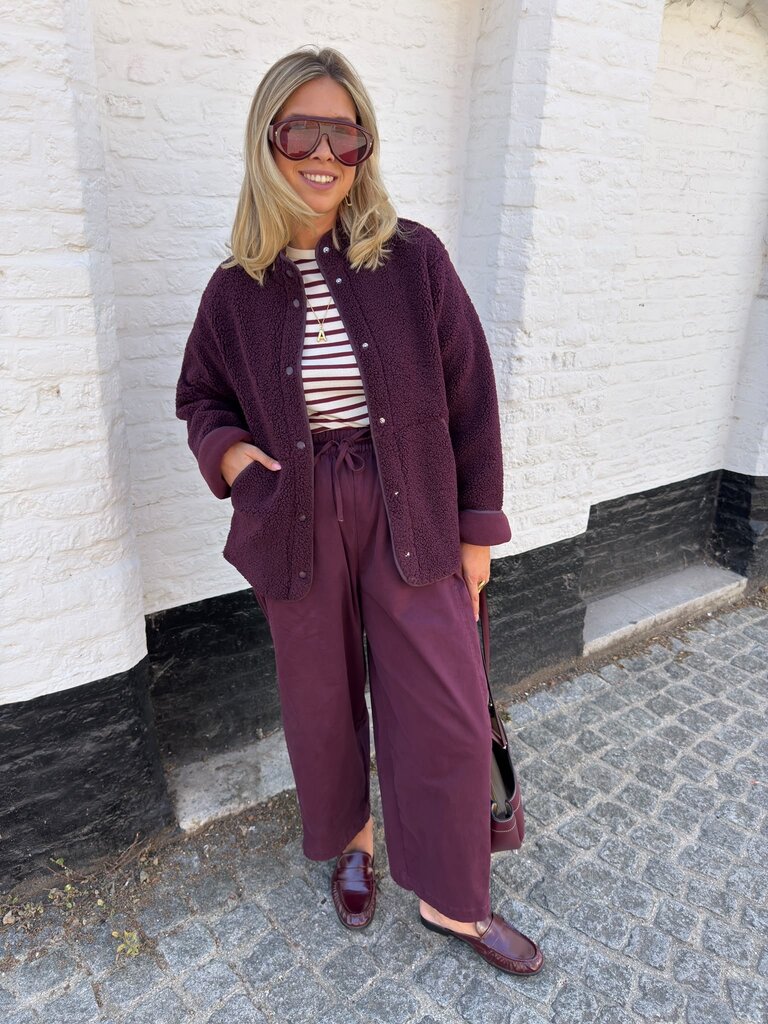 Vera teddy jacket burgundy