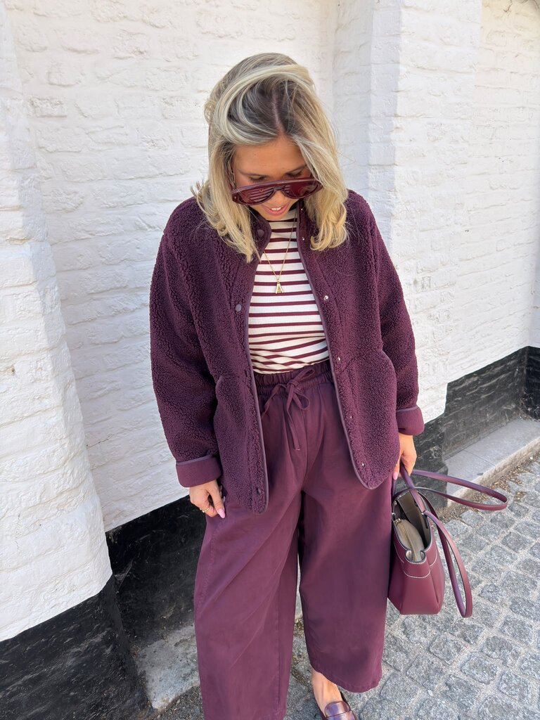 Vera teddy jacket burgundy