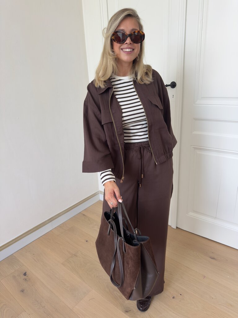 Finn belt pantalon brown
