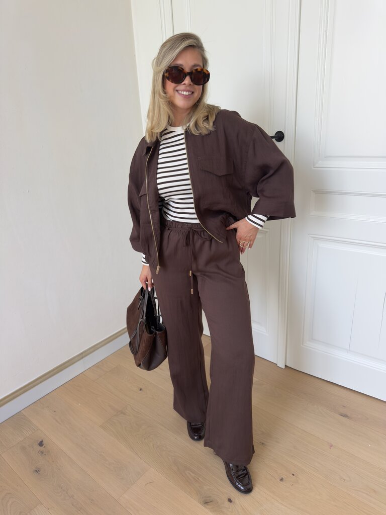 Finn belt pantalon brown