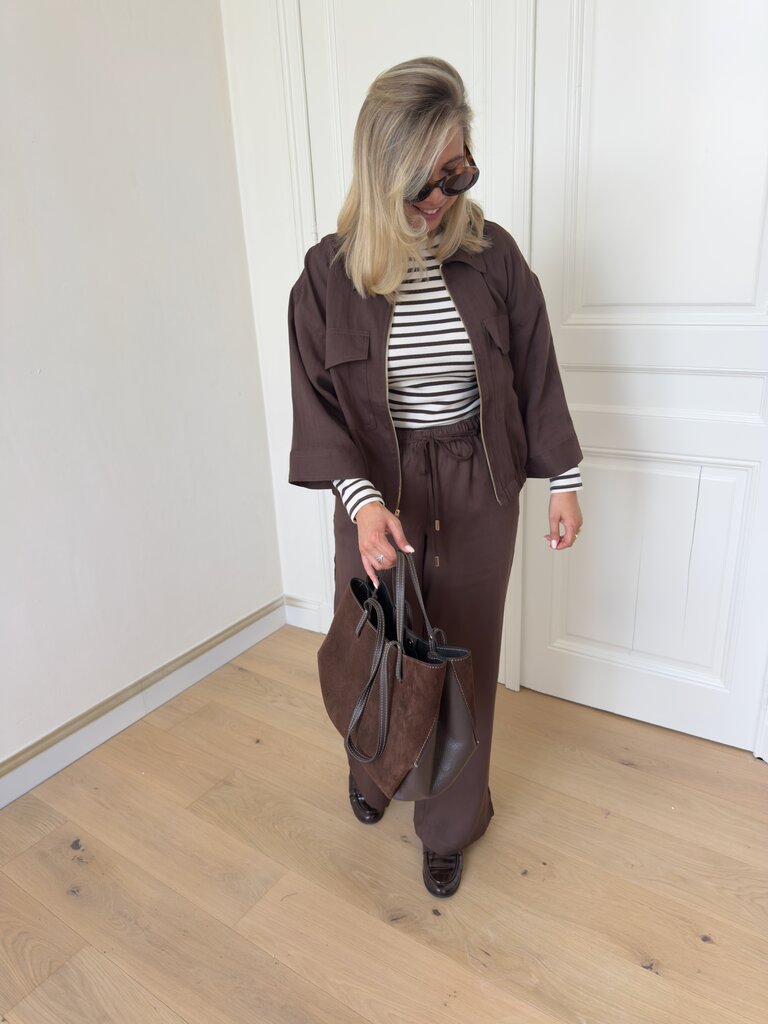 Finn belt pantalon brown