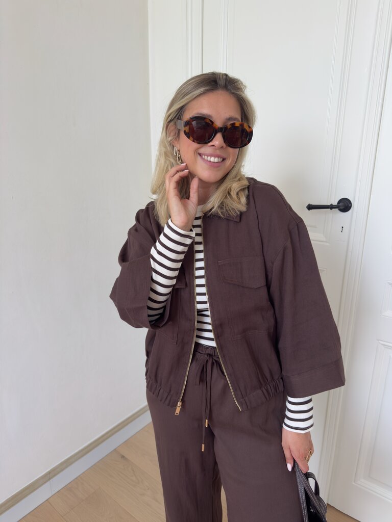 Lucky striped top brown