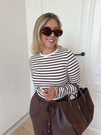 Lucky striped top brown