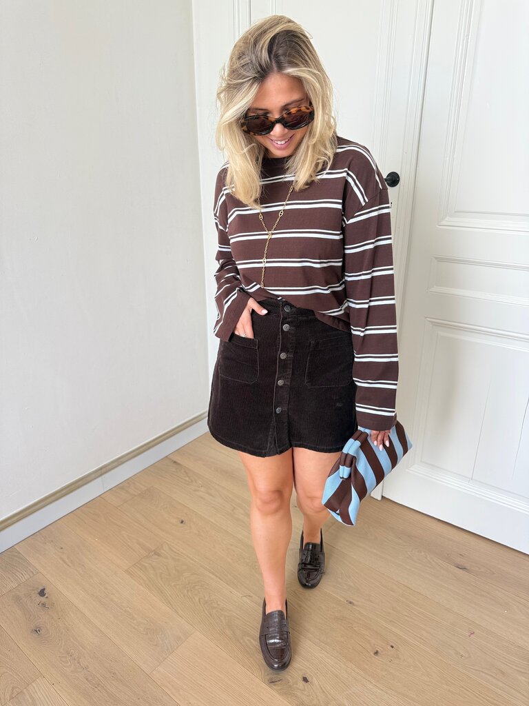 Freja striped shirt brown/blue