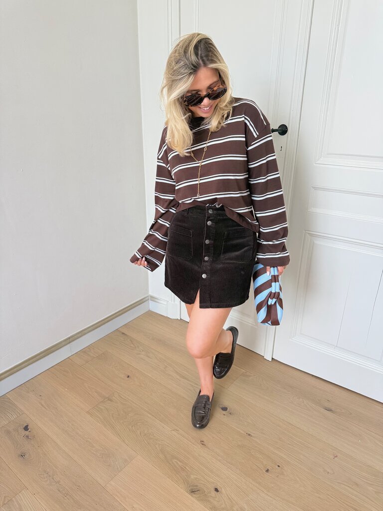 Freja striped shirt brown/blue