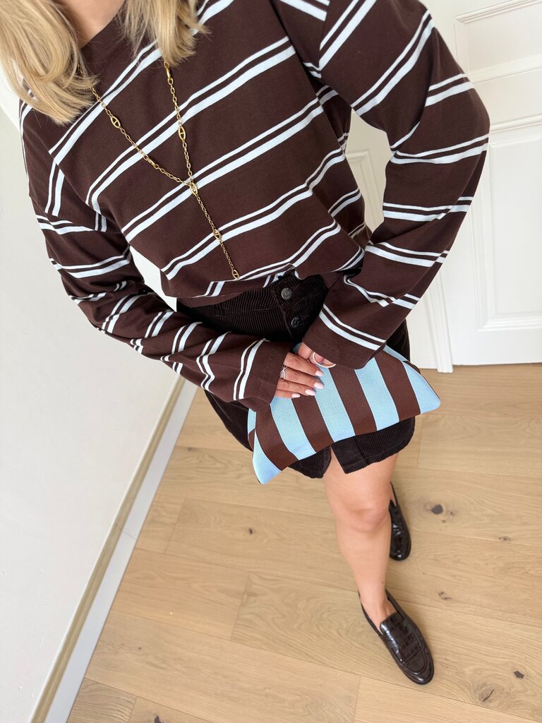 Freja striped shirt brown/blue