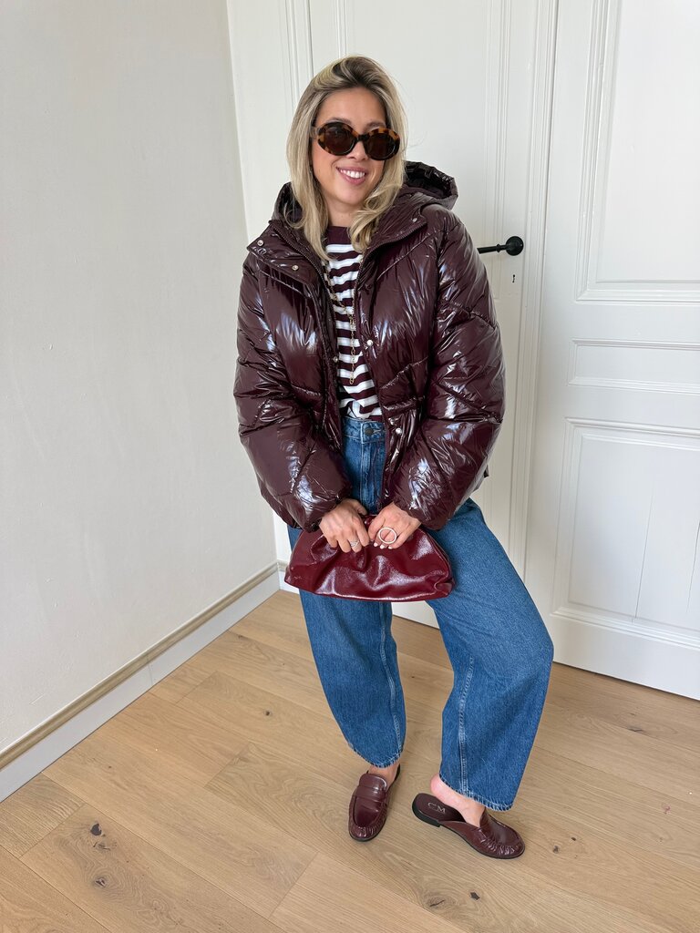 Rillo puffer burgundy