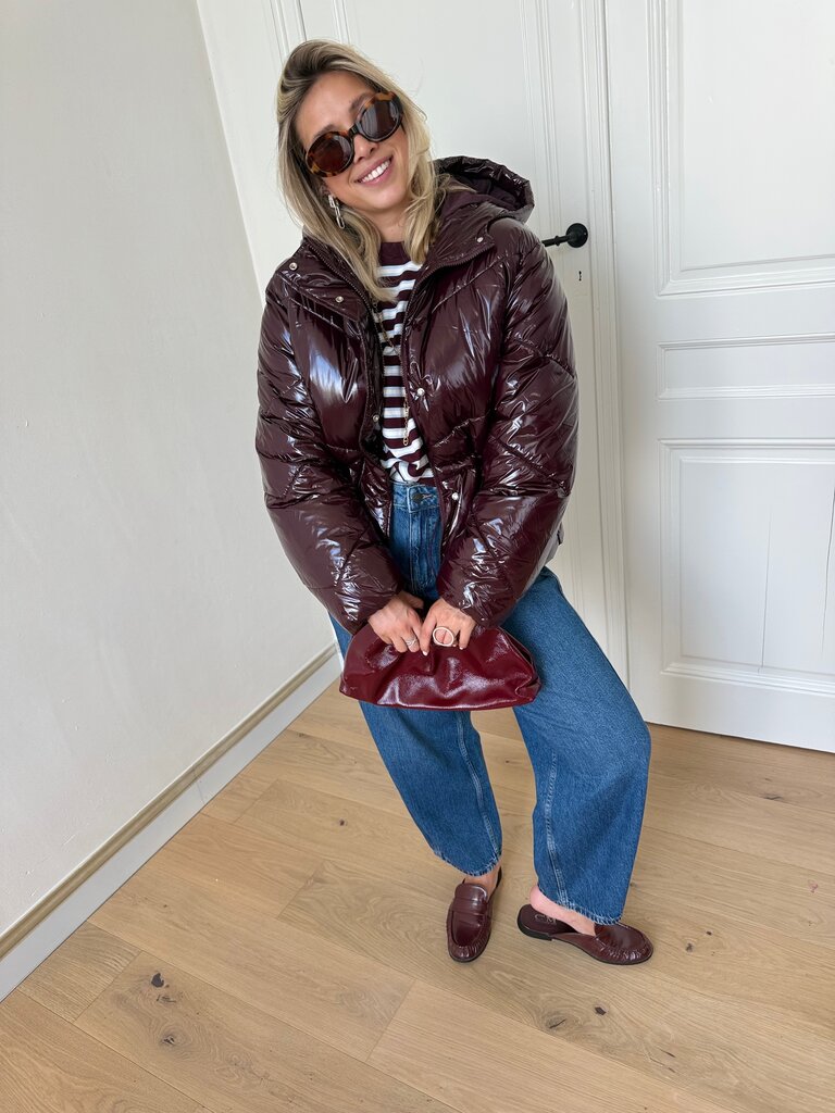 Rillo puffer burgundy