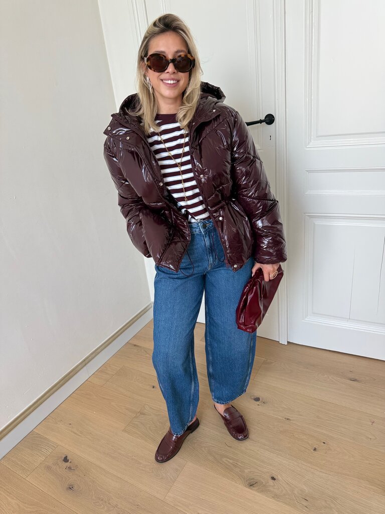 Rillo puffer burgundy